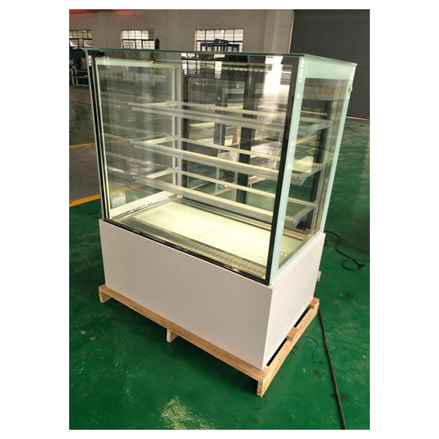 Kulkas Pajang Kue Kaca Stainless Steel Rak Multi-Lapis Sudut Kanan Putih/Hitam