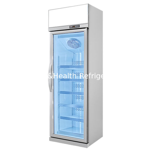Komersial Kaca Pintu Tampilan Freezer dengan R290 refrigerant LED Pencahayaan dan Otomatis Spring Pintu Belakang