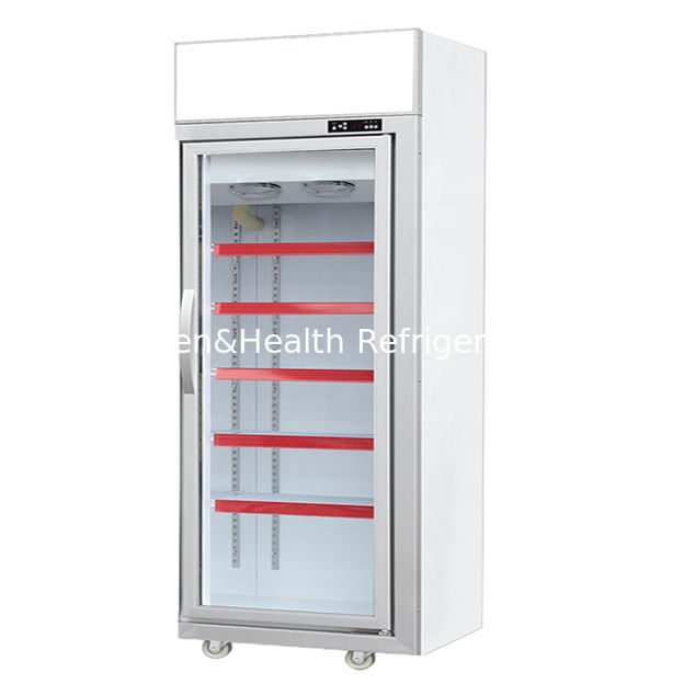 Komersial Kaca Pintu Tampilan Freezer dengan R290 refrigerant LED Pencahayaan dan Otomatis Spring Pintu Belakang