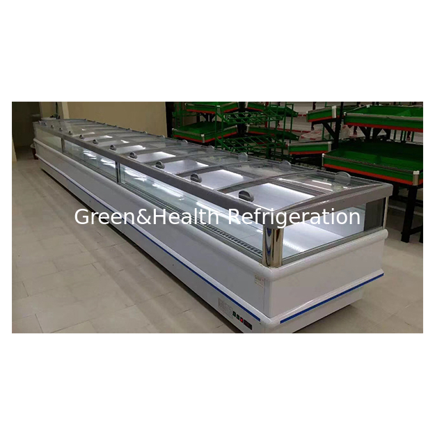 Lemari Pajang Pendingin/Freezer Pulau Komersial Besar Horizontal Supermarket/Toko