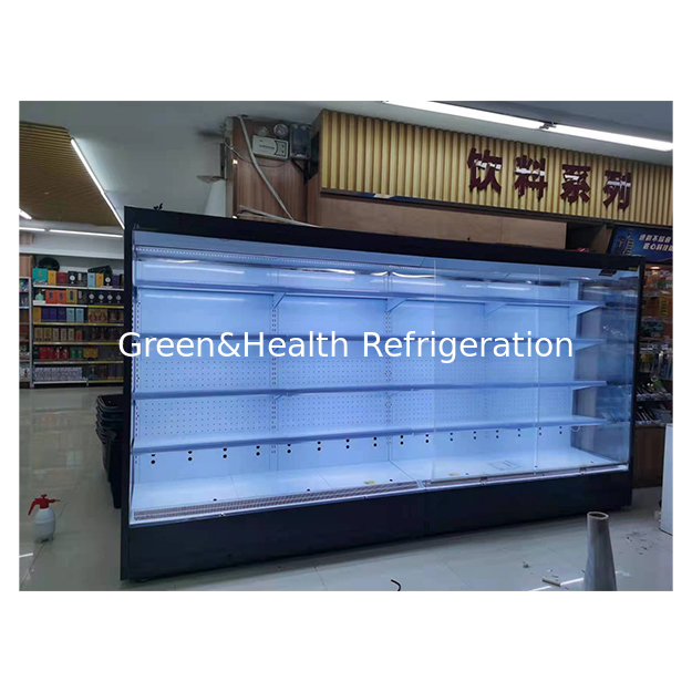 Sudut kanan lima lantai supermarket Buah/sayuran/susu Dingin Open Cabinet Freezer