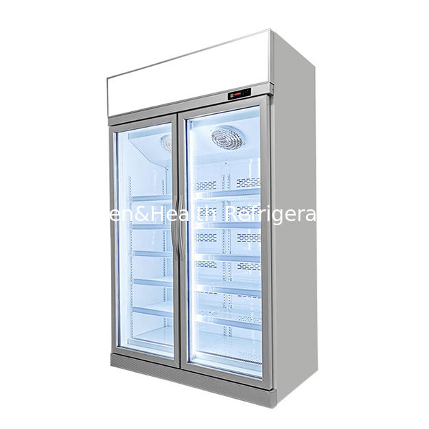 Freezer Pintu Kaca Komersial dengan Refrigeran R290 Pintu Kaca Low-e dan Pencahayaan LED untuk Penyimpanan Barang Beku