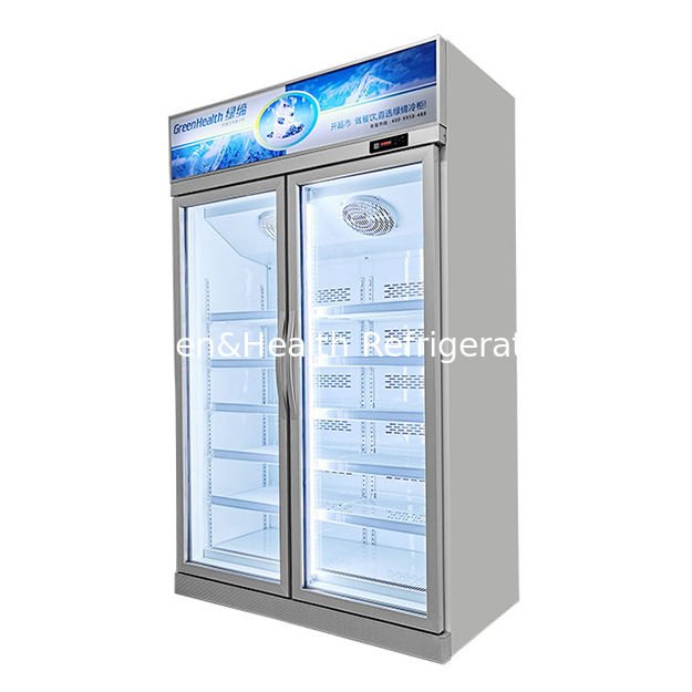 Freezer Pintu Kaca Komersial dengan Refrigeran R290 Pintu Kaca Low-e dan Pencahayaan LED untuk Penyimpanan Barang Beku
