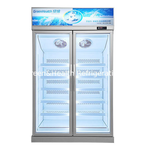 Freezer Pintu Kaca Komersial dengan Refrigeran R290 Pintu Kaca Low-e dan Pencahayaan LED untuk Penyimpanan Barang Beku