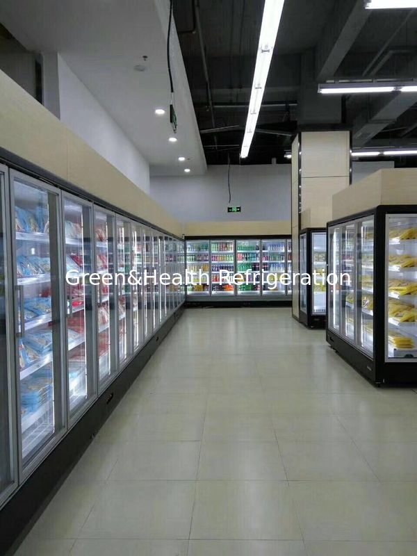 Warna Putih 3 4 5 Pintu Supermarket Freezer Display Showcase Makanan Beku