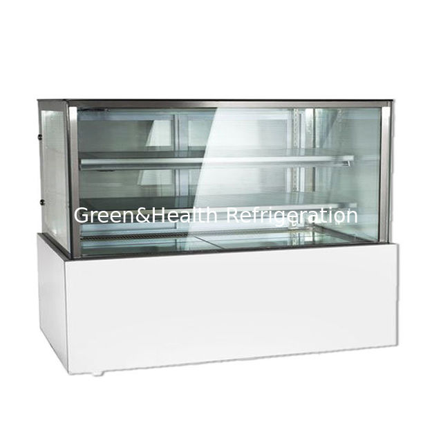 Penjualan Langsung Pabrik Sudut Kanan Stainless Steel Bahan Kaca Freezer Tampilan Pendingin Kue