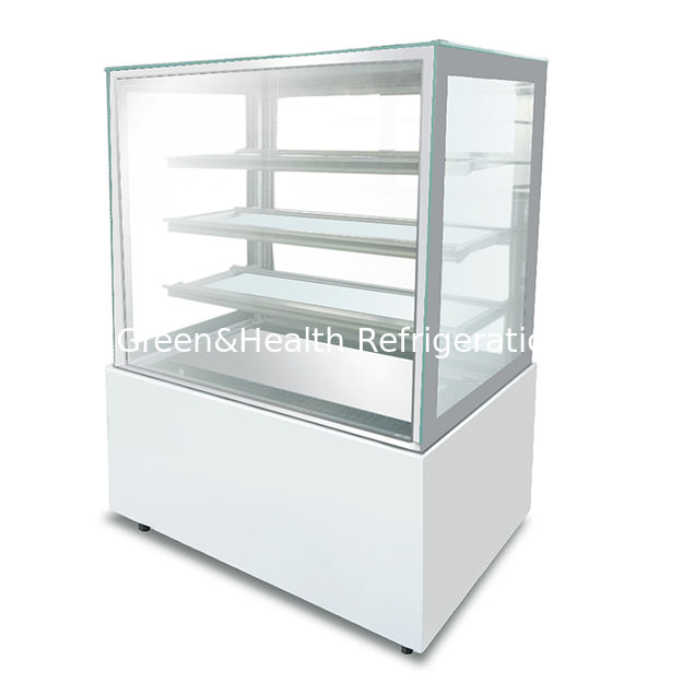 Penjualan Langsung Pabrik Sudut Kanan Stainless Steel Bahan Kaca Freezer Tampilan Pendingin Kue