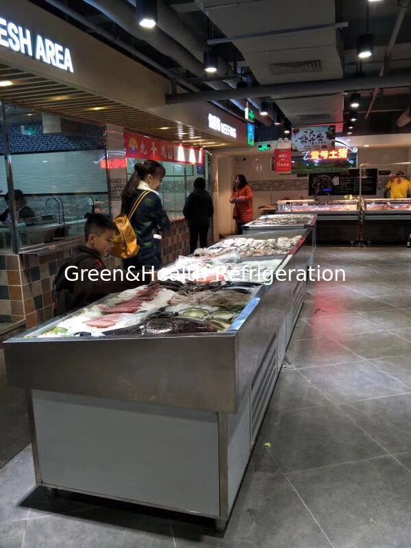 2 m Ikan display ikan beku menampilkan ikan counter untuk tampilan supermarket