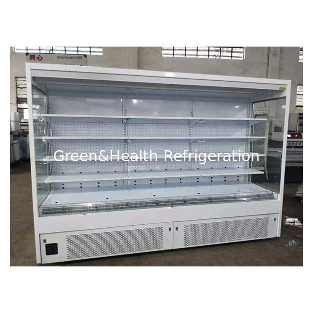 Kualitas Tinggi Sudut Kanan Supermarket Pendingin Penyimpanan Display Freezer Terbuka Di Pabrik