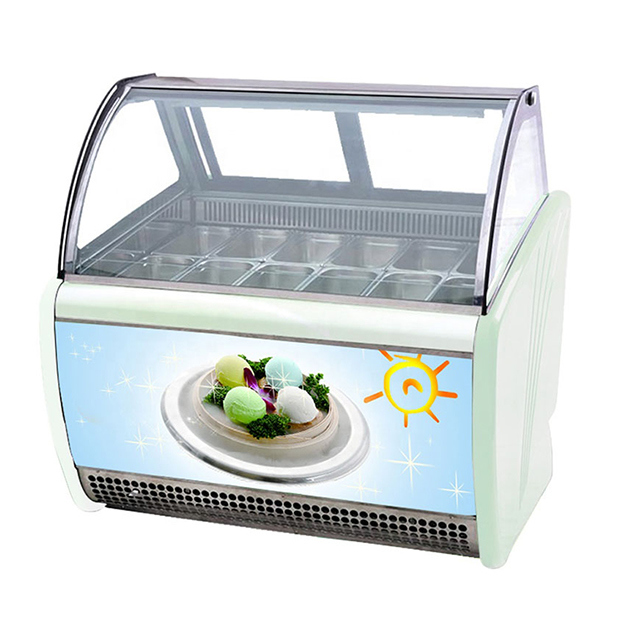 Lemari Pembeku Penyimpanan Es Krim Kapasitas Besar 14 Baki Baris Ganda Untuk Dijual