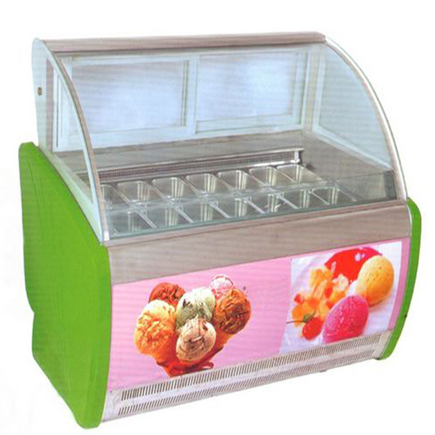 Lemari Pembeku Penyimpanan Es Krim Kapasitas Besar 14 Baki Baris Ganda Untuk Dijual
