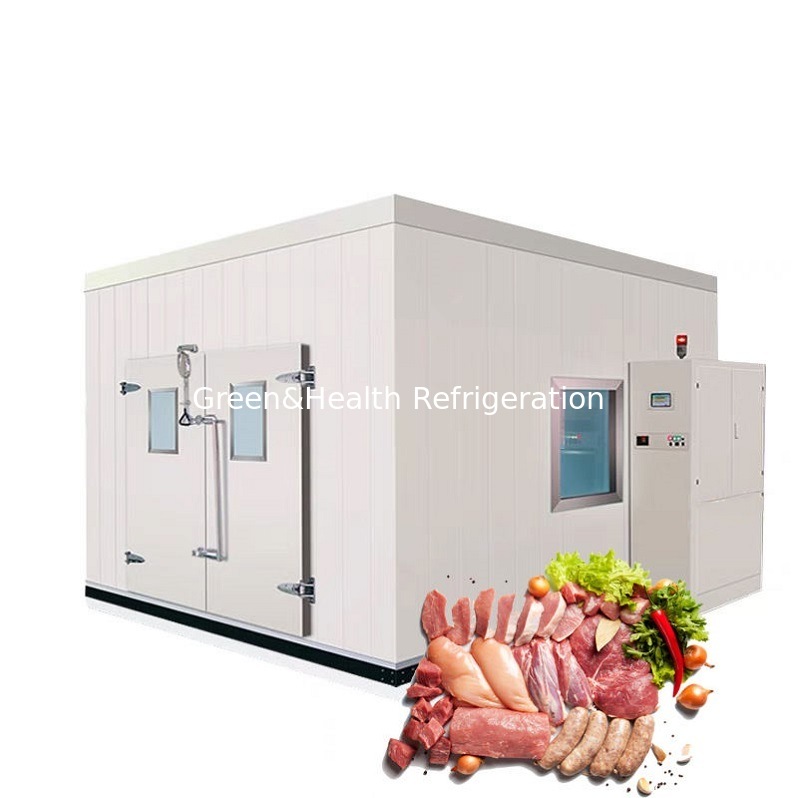 Guangzhou Customize Walk in Freezer Cold Storage Room Unit Untuk Pengolahan Daging Penyembelihan