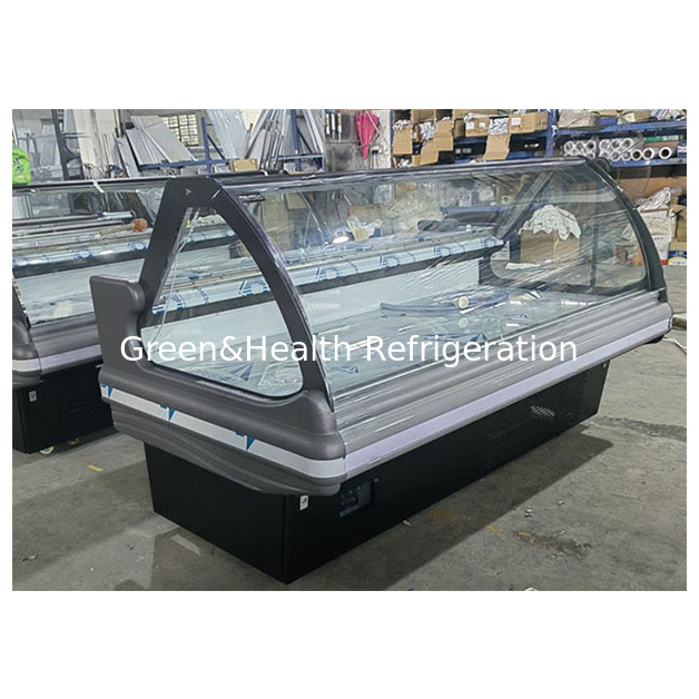 Struktur baja tahan karat Komersial Deli Display Freezer dengan Lift Up Glass dan Sistem Pendingin Dinamis