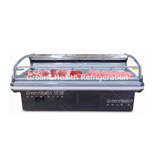 Horizontal High-Quality Semi-Open European Style Fresh Meat Refrigerator Display Freezer