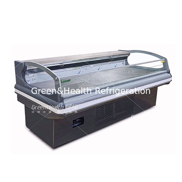 Horizontal High-Quality Semi-Open European Style Fresh Meat Refrigerator Display Freezer