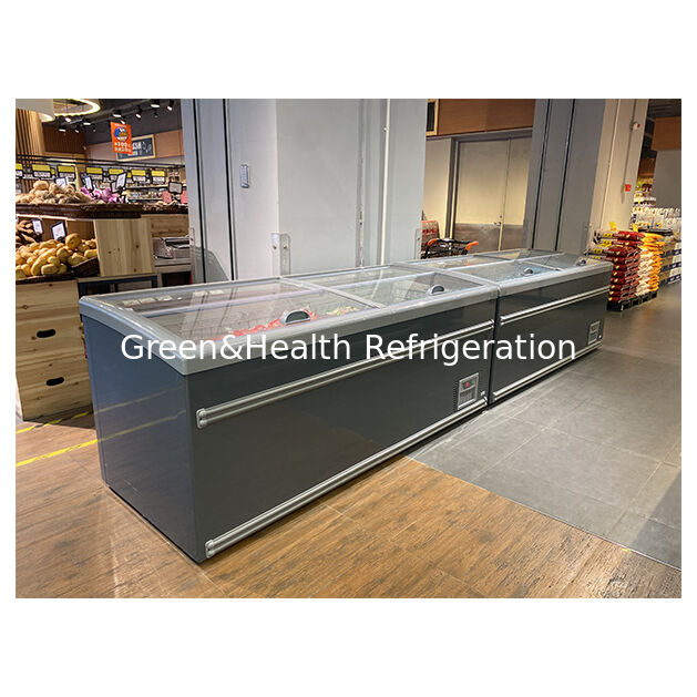Pulau Komersial Freezer Supermarket Pendinginan Popsicles Penyimpanan Produk Freezer dalam