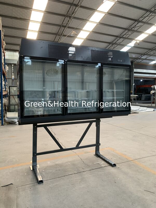 Komersial Display Combined Freezer Top Glass Door & Bottom Island Chest Freezer untuk Supermarket