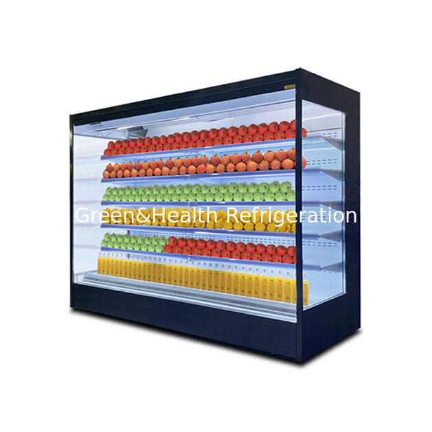 Supermarket/Store Right Angle Five Layer Shelf Fruit And Vegetable Open Refrigerated Freezer