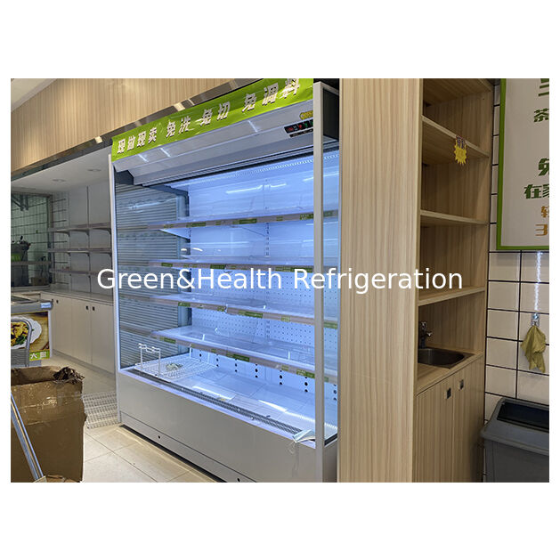 Supermarket Right Angled Multi-Layer Built-In Imported Compressor Open Storage Display Freezer