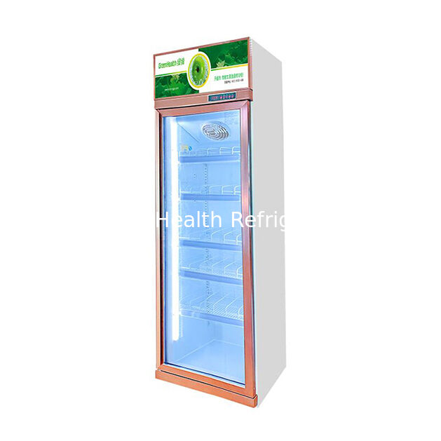 Champagne Color Luxury Beverage Display Freezer dengan Defrost Otomatis dan Volume 457L untuk penggunaan komersial