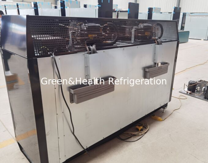 Komersial Display Combined Freezer Top Glass Door & Bottom Island Chest Freezer untuk Supermarket