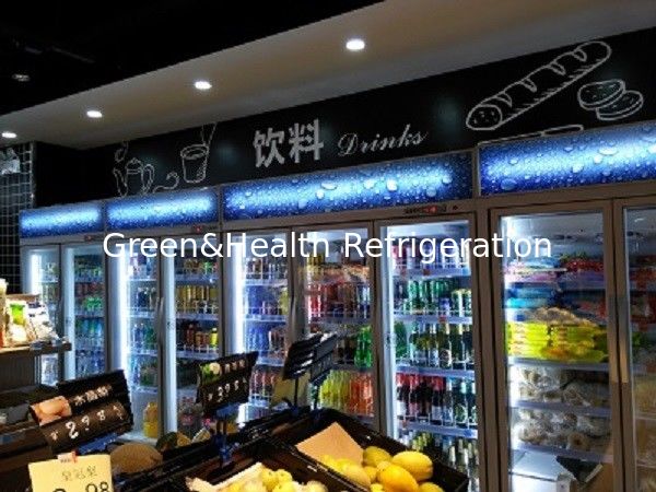 Otomatis Pencairan Minuman Komersial Pintu Kaca Komersial Untuk Supermarket Dengan Pemanas