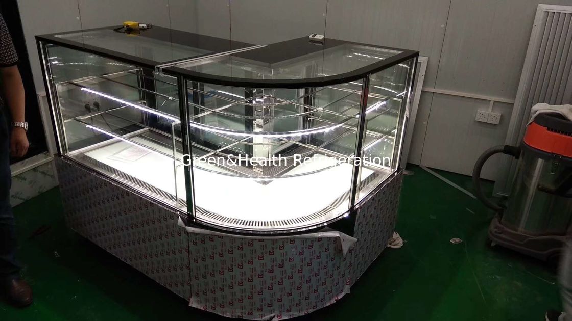 Tampilan Manual Kue Defrost Freezer / Bakery Display Cooler Dengan Lantai Disesuaikan Atau Meja Top Counter