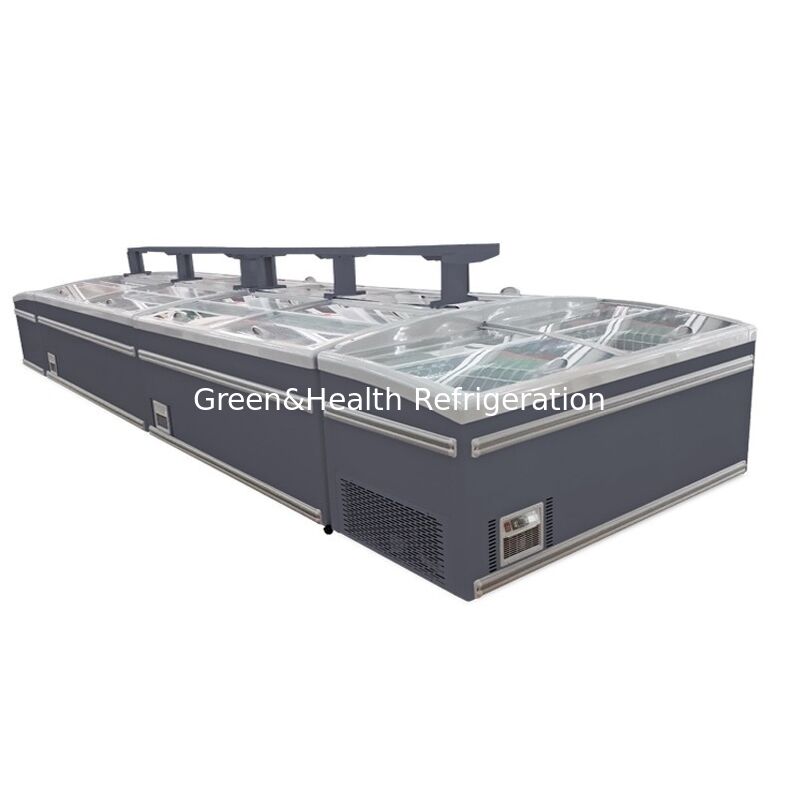 1040L Capacity Sliding Glass Door Island Freezer with Auto Defrost for Commercial Use
