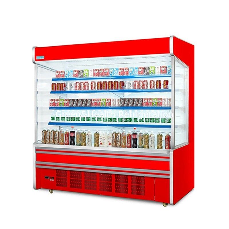Freezer Tampilan Tipe Terbuka Komersial dengan Kompresor Rak 5 Lapisan dan Konstruksi Baja Tahan Karat