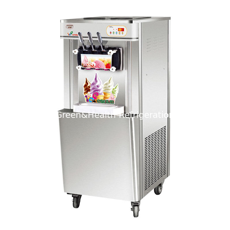 22L Kapasitas 3 Rasa Stainless Steel Komersial Soft Serve Ice Cream Maker Machine