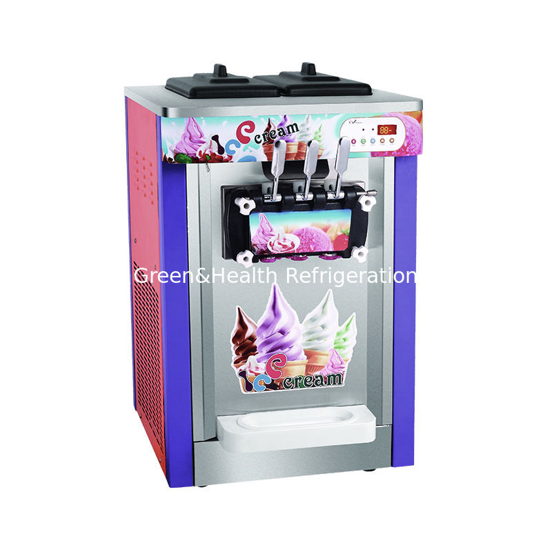 22L Kapasitas 3 Rasa Stainless Steel Komersial Soft Serve Ice Cream Maker Machine