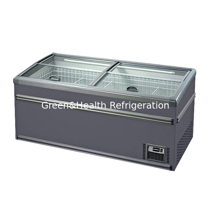 2.5m Panjang Dada Freezer Atas Dan Ke Bawah Geser Geser Pintu / Supermarket Kulkas Beku
