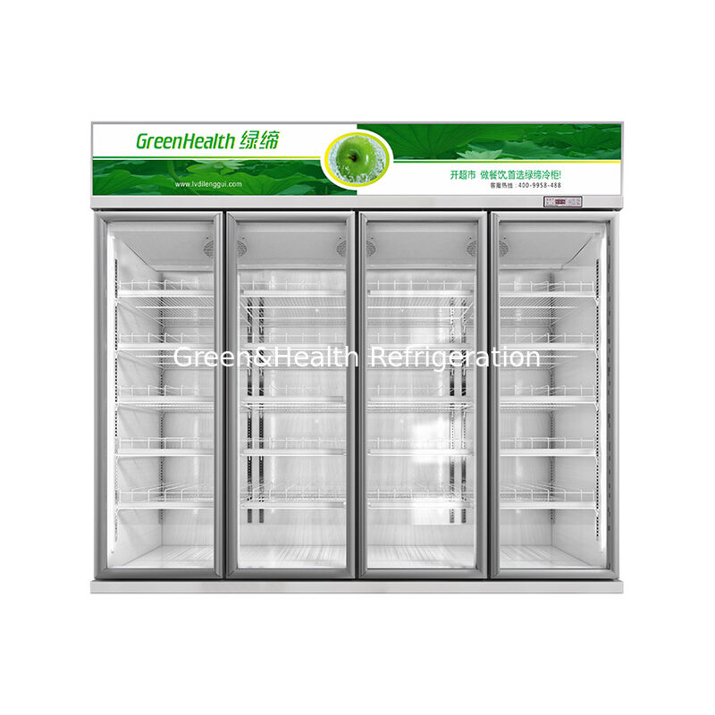 GreenHealth LG-1000W 3-Pintu Komersial Minuman Bersoda Kulkas, Unit Top-Mount, 0 ̊10 °C