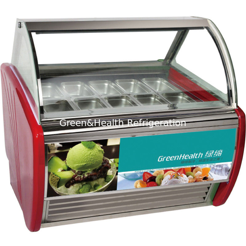 10/12/14/16/18 Pans Gelato Freezer Biru Hard Ice Cream Display Freezer