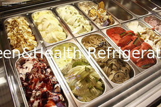 10/12/14/16/18 Pans Gelato Freezer Biru Hard Ice Cream Display Freezer