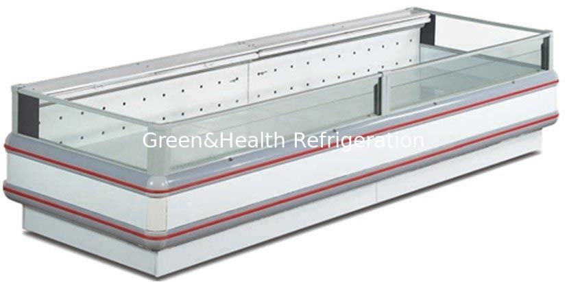 Kaca Lengkung -20 ° C - 18 ° C Supermarket Island Freezer 1200L Untuk Dapur