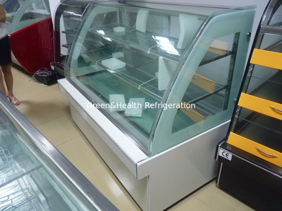 1.2m sampai 2m Cake Display Kaca Freezer Showcase Bakery Untuk toko roti