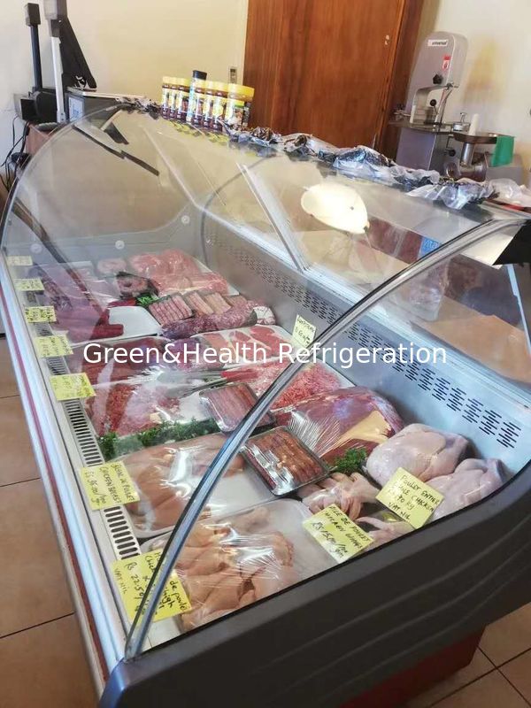 2 ~ 8 ℃ Daging Segar Deli Tampilan Kulkas Pendinginan Dinamis Disesuaikan Warna