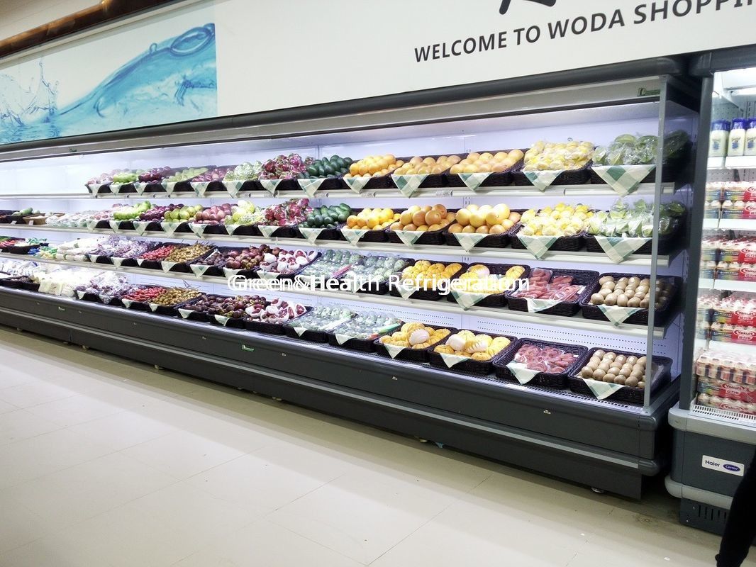 Hijau dan Kesehatan Auto - Defrost Tipe Remote Multideck Chiller Display Dingin