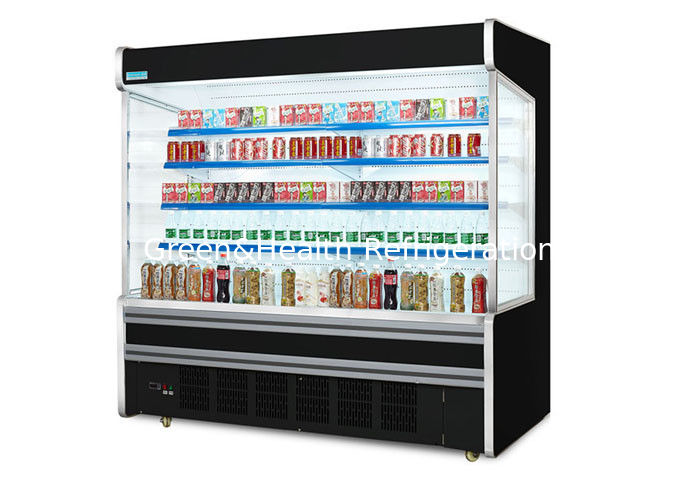 Hypermarket Black Color Fruit Multideck Open Chiller Refrigeration Equipment