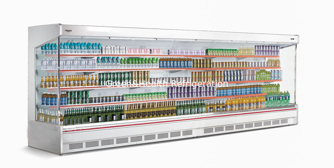 buka showcase chiller tampilan multi deck chiller terbuka
