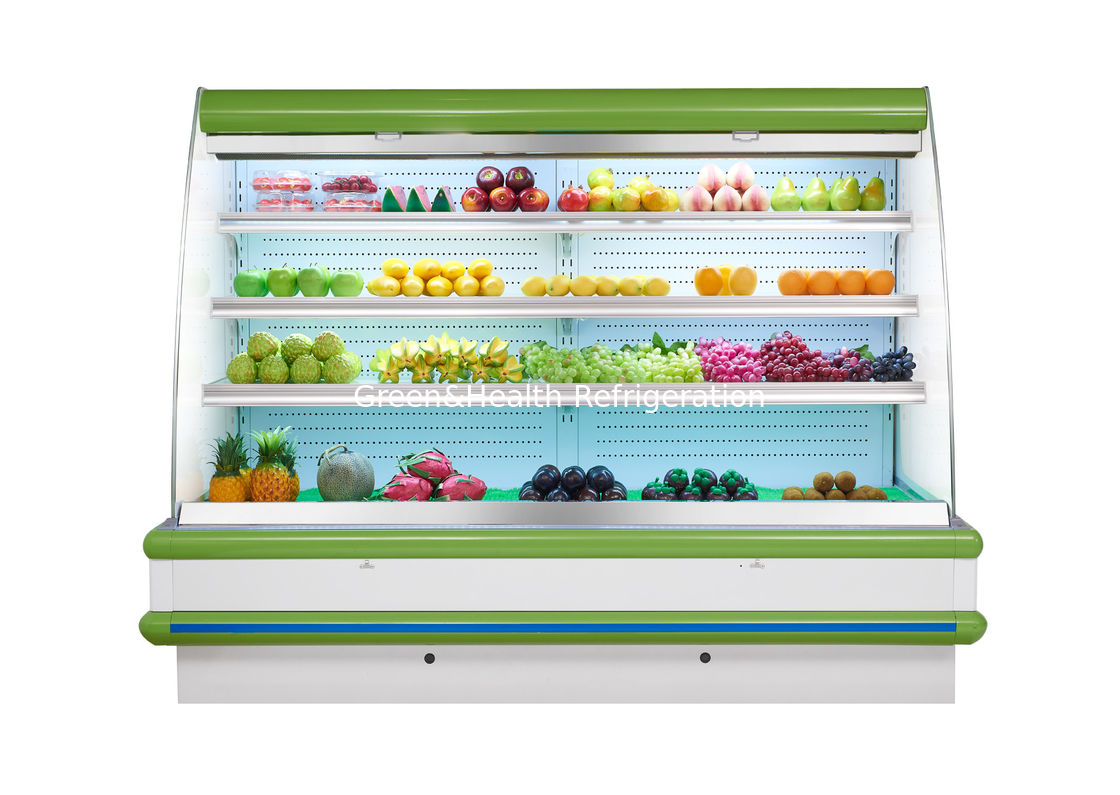 Buah supermarket multi deck display terbuka plug-in kulkas plug in tipe open top display chiller