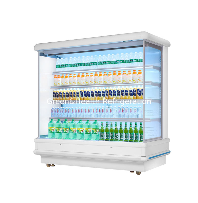 Buah supermarket multi deck display terbuka plug-in kulkas plug in tipe open top display chiller