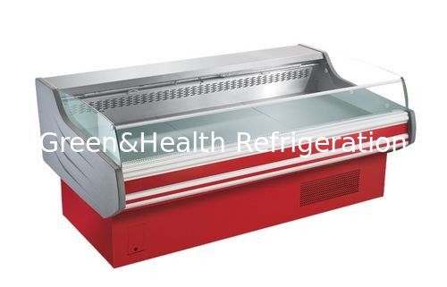 Besar -2 ~ 8oC Mobile Portable Deli Meat Display Kulkas Pembeku Terbuka