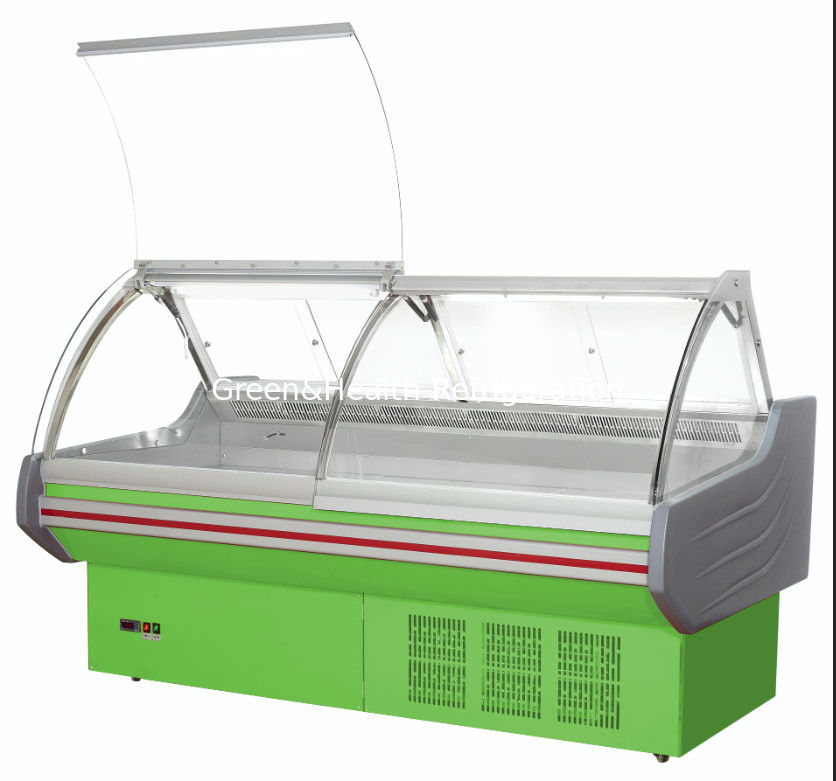 Jenis Plug In Top Open Display Daging Segar Kulkas Showcase 3000 * 1180 * 1310mm