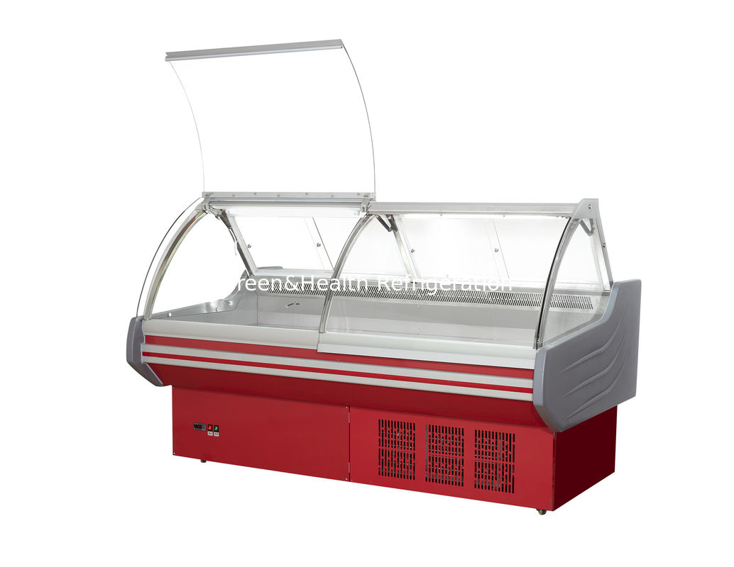 Jenis Plug In Top Open Display Daging Segar Kulkas Showcase 3000 * 1180 * 1310mm