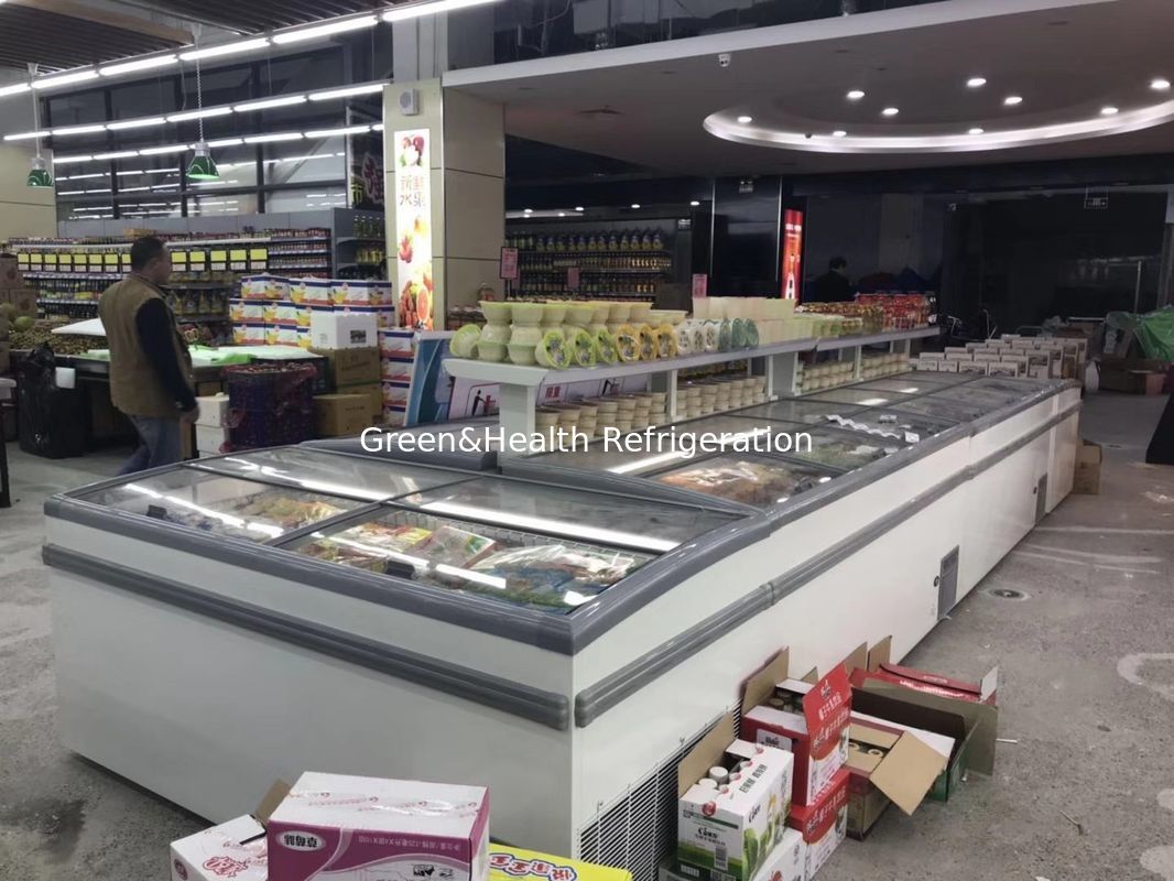 Buka Top Plug In Kompresor Danfoss Supermarket Pulau Freezer Kulkas komersial