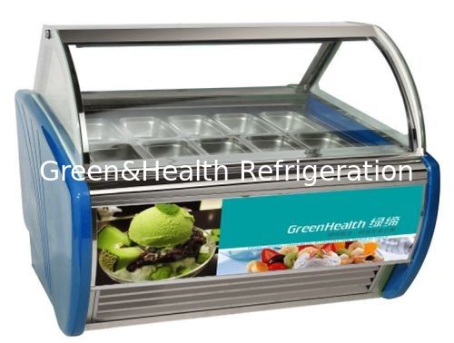 Ukuran Pan 325*176*100mm Display Es Krim Pemanas Baja Berkualitas