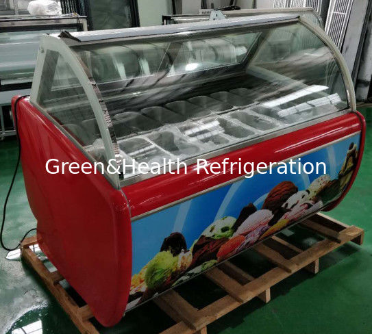 Ukuran Pan 325*176*100mm Display Es Krim Pemanas Baja Berkualitas