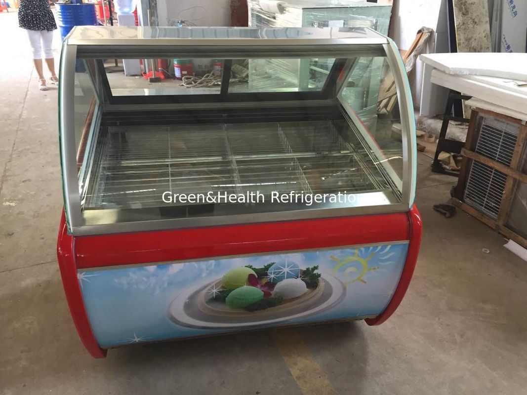 Countertop Gelato Display Freezer dengan Danfoss Compressor Glass Anti-fog dan pendingin udara dinamis